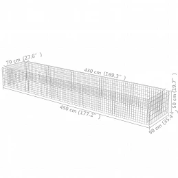 Acquista Gabbione Letto Rialzato in Acciaio Zincato 450x90x50 cm con riferimento GHV-143553 della ditta GARDENHOME