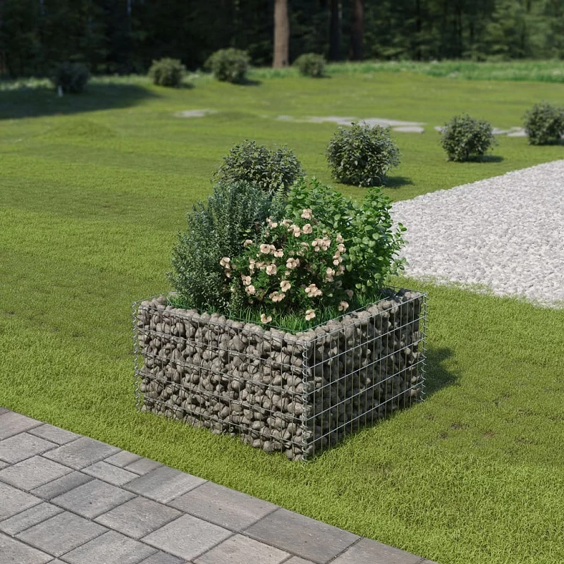 Acquista Gabbione Letto Rialzato in Acciaio Zincato 90x90x50 cm con riferimento GHV-143557 della ditta GARDENHOME
