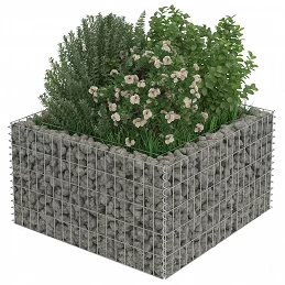 Acquista Gabbione Letto Rialzato in Acciaio Zincato 90x90x50 cm con riferimento GHV-143557 della ditta GARDENHOME