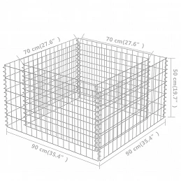 Acquista Gabbione Letto Rialzato in Acciaio Zincato 90x90x50 cm con riferimento GHV-143557 della ditta GARDENHOME