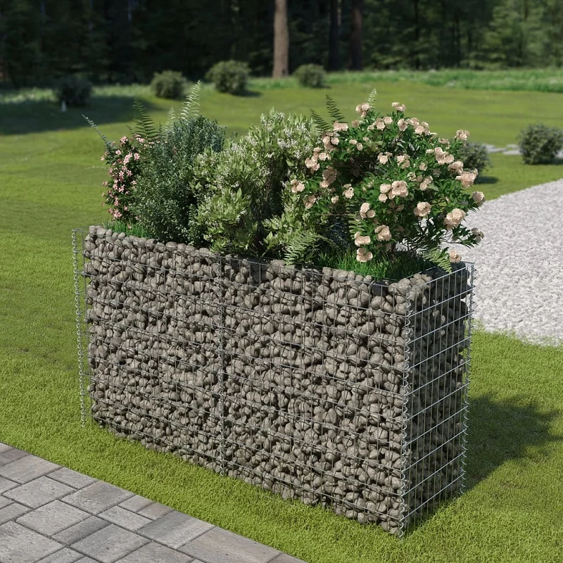 Acquista Gabbione Letto Rialzato in Acciaio Zincato 180x50x100 cm con riferimento GHV-143558 della ditta GARDENHOME
