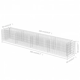 Acquista Gabbione Letto Rialzato in Acciaio Zincato 360x50x50 cm con riferimento GHV-143561 della ditta GARDENHOME