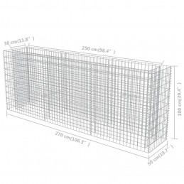 Acquista Gabbione Letto Rialzato in Acciaio Zincato 270x50x100 cm con riferimento GHV-143562 della ditta GARDENHOME
