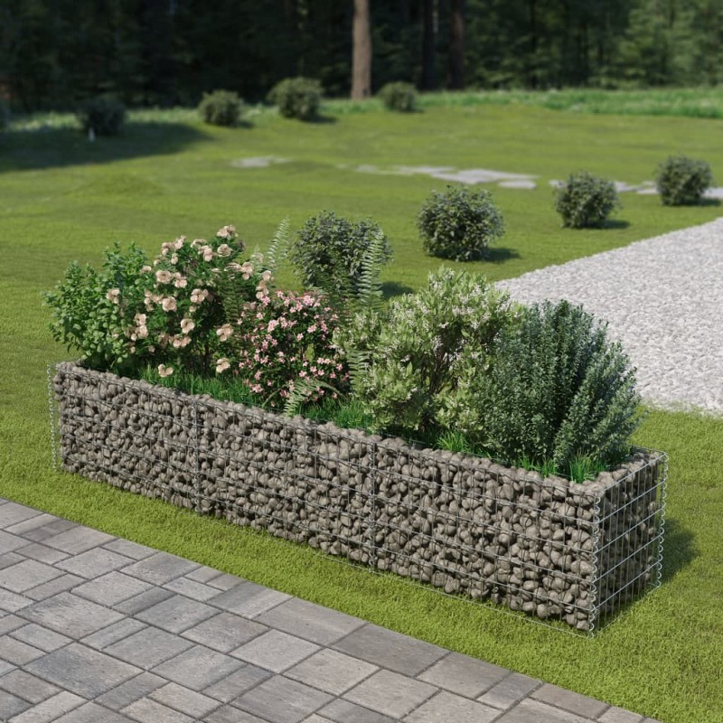 Acquista Gabbione Letto Rialzato in Acciaio Zincato 270x50x50 cm con riferimento GHV-143563 della ditta GARDENHOME
