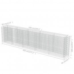 Acquista Gabbione Letto Rialzato in Acciaio Zincato 450x50x100 cm con riferimento GHV-143564 della ditta GARDENHOME