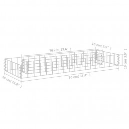 Acquista Gabbione Letto Rialzato in Acciaio Zincato 90x30x10 cm con riferimento GHV-145628 della ditta GARDENHOME