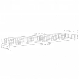 Acquista Gabbione Letto Rialzato in Acciaio Zincato 180x30x10 cm con riferimento GHV-145632 della ditta GARDENHOME