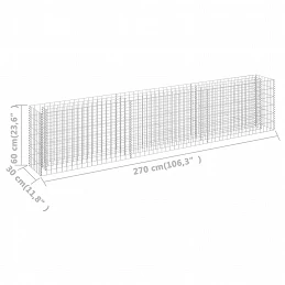 Acquista Gabbione Letto Rialzato in Acciaio Zincato 270x30x60 cm con riferimento GHV-145638 della ditta GARDENHOME