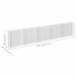 Acquista Gabbione Letto Rialzato in Acciaio Zincato 450x30x90 cm con riferimento GHV-145647 della ditta GARDENHOME