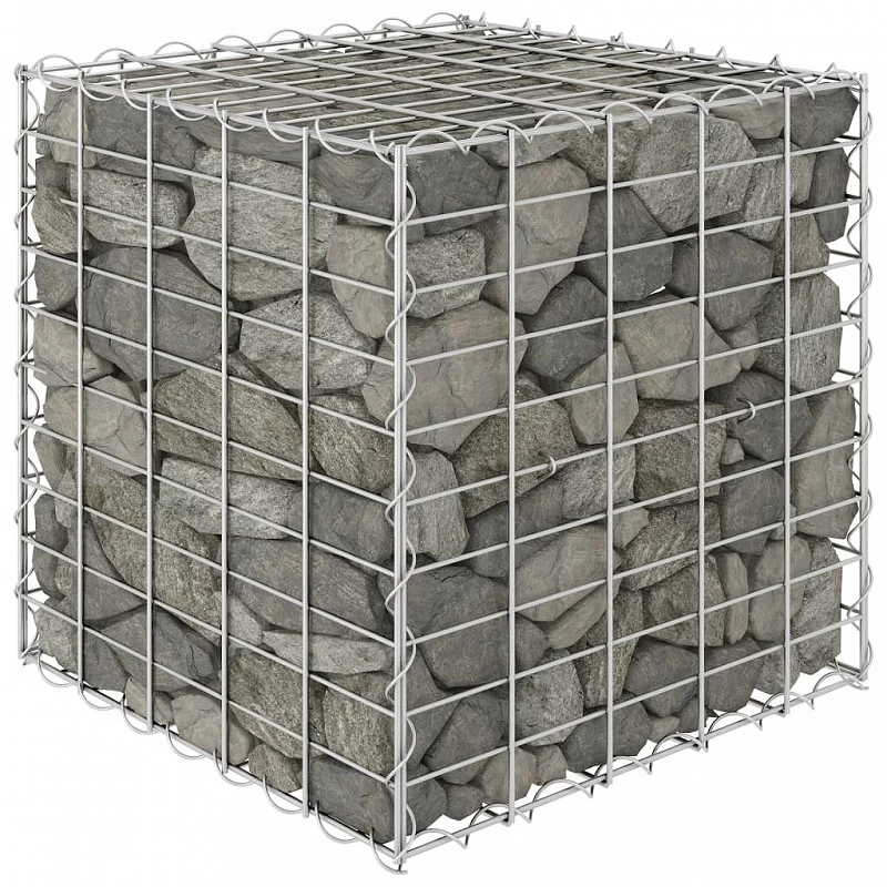 Acquista Gabbione Letto Rialzato a Cubo in Filo di Acciaio 50x50x50 cm con riferimento GHV-145650 della ditta GARDENHOME
