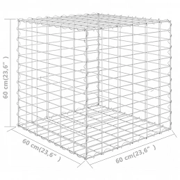 Acquista Gabbione Letto Rialzato a Cubo in Filo di Acciaio 60x60x60 cm con riferimento GHV-145651 della ditta GARDENHOME