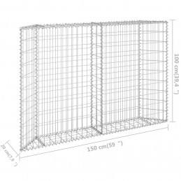 Acquista Gabbione Letto Rialzato Trapezio Acciaio Zincato 150x20x100 cm con riferimento GHV-145654 della ditta GARDENHOME