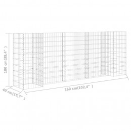 Acquista Gabbione Fioriera ad "H" in Filo di Acciaio 260x40x100 cm con riferimento GHV-145661 della ditta GARDENHOME