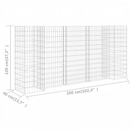 Acquista Gabbione Fioriera ad "H" in Filo di Acciaio 260x40x120 cm con riferimento GHV-145662 della ditta GARDENHOME