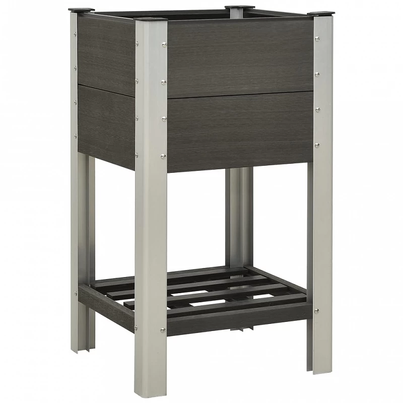 Acquista Fioriera Rialzata da Giardino con Ripiano 50x50x90cm WPC Grigio con riferimento GHV-149013 della ditta GARDENHOME