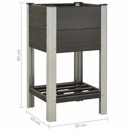 Acquista Fioriera Rialzata da Giardino con Ripiano 50x50x90cm WPC Grigio con riferimento GHV-149013 della ditta GARDENHOME