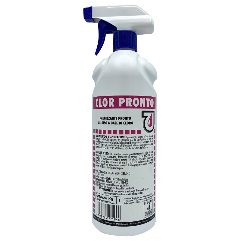 Acquista Clor Pronto Igienizzante Per Tutte Le Superfici Lavabili X 1 LT con riferimento CLOPRO della ditta UNIRA SRL