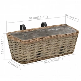 Acquista Fioriere da Balcone 2 pz in Vimini con Rivestimento in PE 40 cm con riferimento GHV-246828 della ditta GARDENHOME