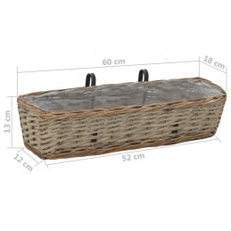 Acquista Fioriere da Balcone 2 pz in Vimini con Rivestimento in PE 60 cm con riferimento GHV-246829 della ditta GARDENHOME