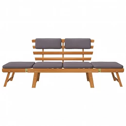 Acquista Lettino da Giardino 2 in 1 con Cuscino 190 cm Massello Acacia con riferimento GHV-45960 della ditta GARDENHOME