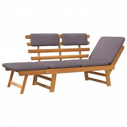 Acquista Lettino da Giardino 2 in 1 con Cuscino 190 cm Massello Acacia con riferimento GHV-45960 della ditta GARDENHOME