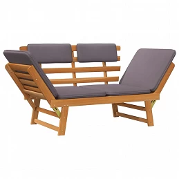 Acquista Lettino da Giardino 2 in 1 con Cuscino 190 cm Massello Acacia con riferimento GHV-45960 della ditta GARDENHOME