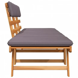Acquista Lettino da Giardino 2 in 1 con Cuscino 190 cm Massello Acacia con riferimento GHV-45960 della ditta GARDENHOME