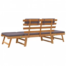 Acquista Lettino da Giardino 2 in 1 con Cuscino 190 cm Massello Acacia con riferimento GHV-45960 della ditta GARDENHOME