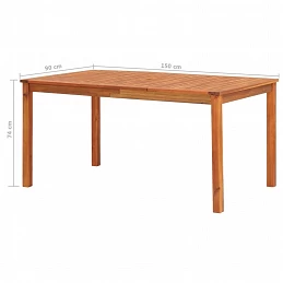 Acquista Tavolo da Giardino 150x90x74 cm in Legno Massello di Acacia con riferimento GHV-45962 della ditta GARDENHOME
