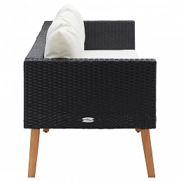 Acquista Divano da Giardino a 3 Posti con Cuscini in Polyrattan Nero con riferimento GHV-310214 della ditta GARDENHOME