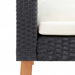 Acquista Divano da Giardino a 3 Posti con Cuscini in Polyrattan Nero con riferimento GHV-310214 della ditta GARDENHOME