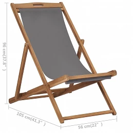 Acquista Sedia da Spiaggia in Legno Massello di Teak Grigia con riferimento GHV-47415 della ditta GARDENHOME