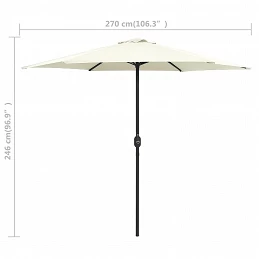 Acquista Ombrellone da Esterni Palo in Alluminio 270x246cm Bianco Sabbia con riferimento GHV-47345 della ditta GARDENHOME