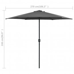 Acquista Ombrellone da Esterni con Palo in Alluminio 270x246cm Antracite con riferimento GHV-47346 della ditta GARDENHOME