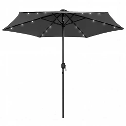 Acquista Ombrellone con Luci a LED e Palo in Alluminio 270 cm Antracite con riferimento GHV-47354 della ditta GARDENHOME