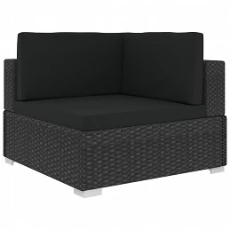 Acquista Poltrone Modulari ad Angolo con Cuscini 2 pz Polyrattan Nero con riferimento GHV-47263 della ditta GARDENHOME