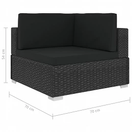 Acquista Poltrone Modulari ad Angolo con Cuscini 2 pz Polyrattan Nero con riferimento GHV-47263 della ditta GARDENHOME