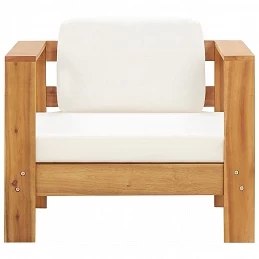 Acquista Sedia da Giardino con Cuscino Crema in Legno Massello di Acacia con riferimento GHV-47272 della ditta GARDENHOME