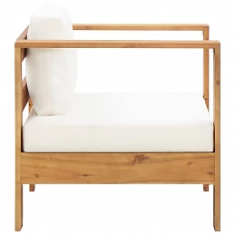 Acquista Sedia da Giardino con Cuscino Crema in Legno Massello di Acacia con riferimento GHV-47272 della ditta GARDENHOME
