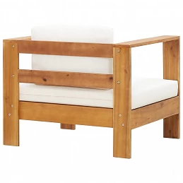 Acquista Sedia da Giardino con Cuscino Crema in Legno Massello di Acacia con riferimento GHV-47272 della ditta GARDENHOME