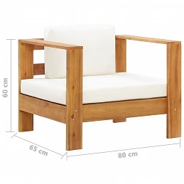 Acquista Sedia da Giardino con Cuscino Crema in Legno Massello di Acacia con riferimento GHV-47272 della ditta GARDENHOME