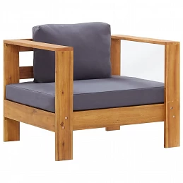 Acquista Sedia da Giardino con Cuscino Grigio Scuro in Legno di Acacia con riferimento GHV-47275 della ditta GARDENHOME