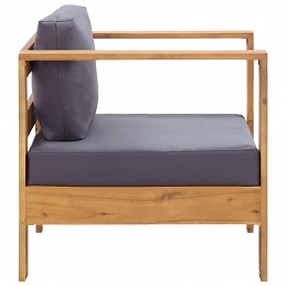 Acquista Sedia da Giardino con Cuscino Grigio Scuro in Legno di Acacia con riferimento GHV-47275 della ditta GARDENHOME
