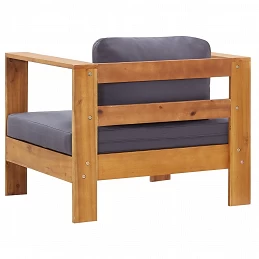 Acquista Sedia da Giardino con Cuscino Grigio Scuro in Legno di Acacia con riferimento GHV-47275 della ditta GARDENHOME
