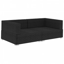 Acquista Poltrone Modulari ad Angolo con Cuscini 2 pz Polyrattan Nero con riferimento GHV-47260 della ditta GARDENHOME