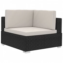 Acquista Poltrone Modulari ad Angolo con Cuscini 2 pz Polyrattan Nero con riferimento GHV-47260 della ditta GARDENHOME