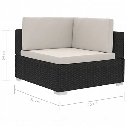 Acquista Poltrone Modulari ad Angolo con Cuscini 2 pz Polyrattan Nero con riferimento GHV-47260 della ditta GARDENHOME