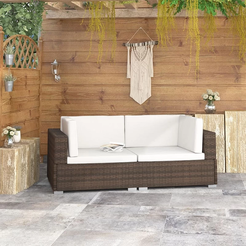 Acquista Poltrone Modulari ad Angolo con Cuscini 2 pz Polyrattan Marrone con riferimento GHV-47261 della ditta GARDENHOME