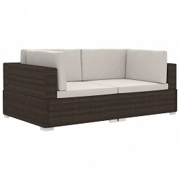 Acquista Poltrone Modulari ad Angolo con Cuscini 2 pz Polyrattan Marrone con riferimento GHV-47261 della ditta GARDENHOME