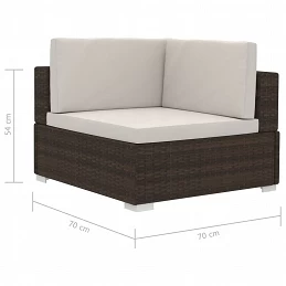 Acquista Poltrone Modulari ad Angolo con Cuscini 2 pz Polyrattan Marrone con riferimento GHV-47261 della ditta GARDENHOME